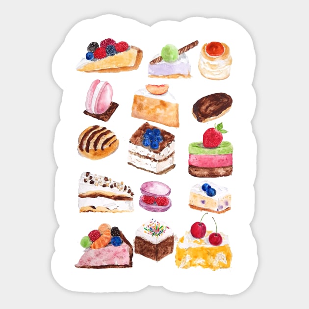 tasty cakes watercolor Sticker by colorandcolor